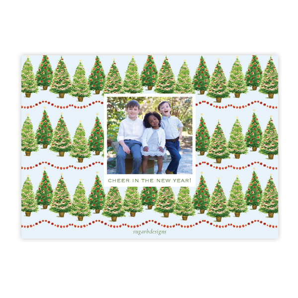 Anderson Trees Christmas Card Blue Landscape