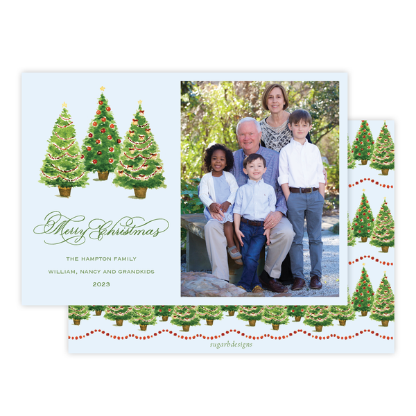 Anderson Trees Christmas Card Blue Landscape