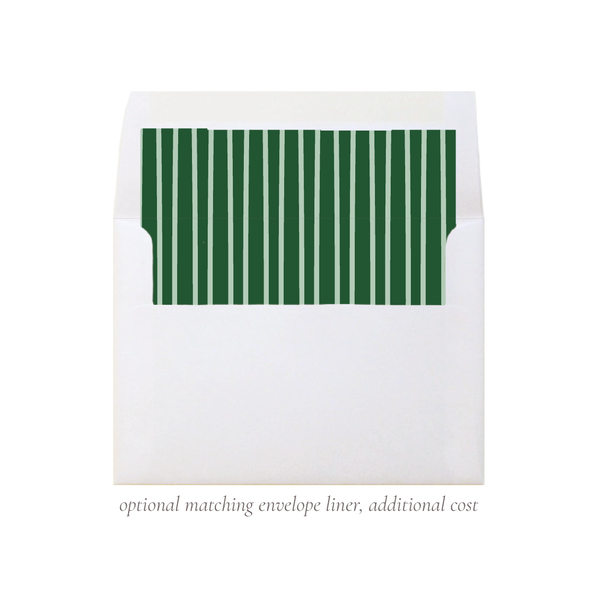 Calligraphy Tree Green Christmas Card, One Photo on Back