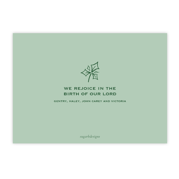 Calligraphy Tree Green Christmas Card