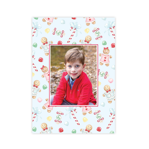 Colorful Gingerbread Christmas Card in Blue by Sugar B Designs