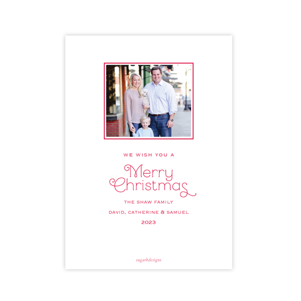 Colorful Gingerbread Christmas Card, back side, in White by Sugar B Designs