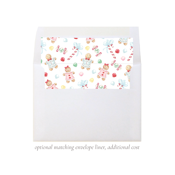 Colorful Gingerbread Pink Christmas Card