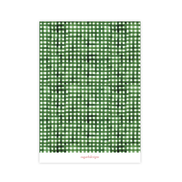 Denson Border Gingham Portrait Christmas Card