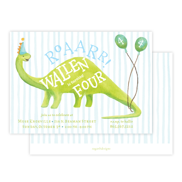 Dino Mite Birthday Invitation
