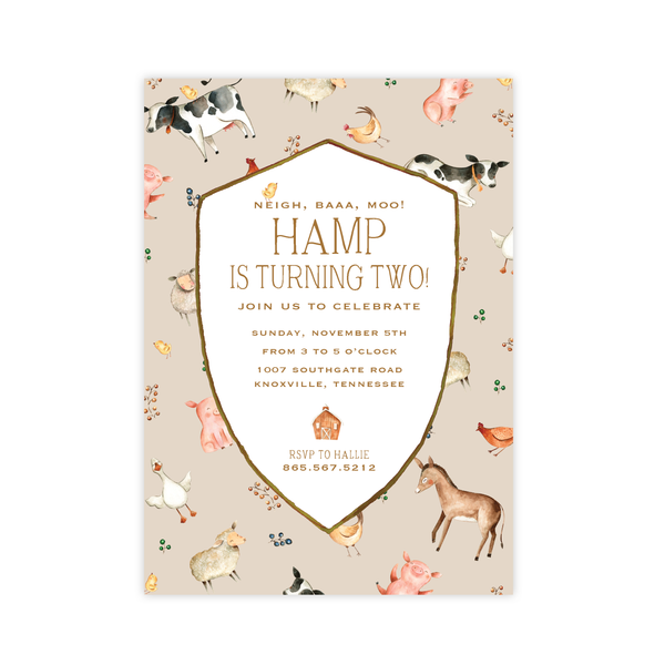 Fun Farm Birthday Invitation
