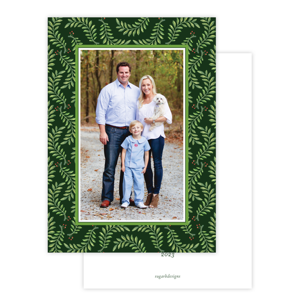 Melville Branch Border Green Christmas Card