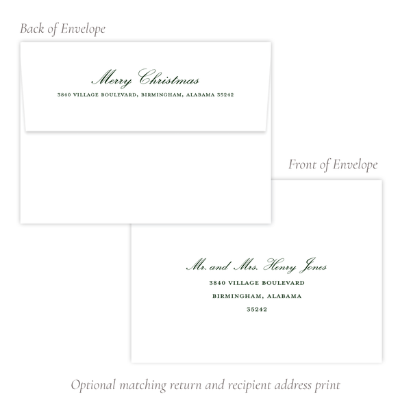 Melville Branch Border Green Christmas Card