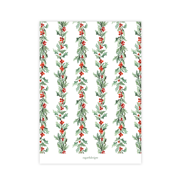 Parish Holly Portrait Christmas Card