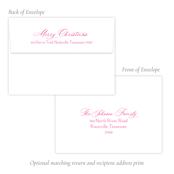 Powell Ornament Pink Christmas Card
