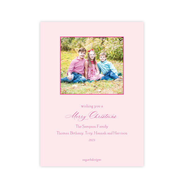 Powell Ornament Pink Christmas Card