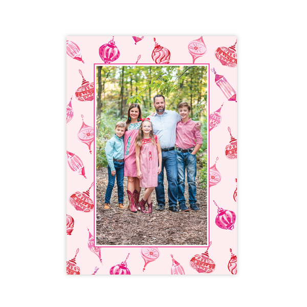 Powell Ornament Pink Christmas Card