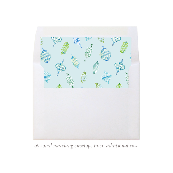 Powell Ornament Teal Christmas Card