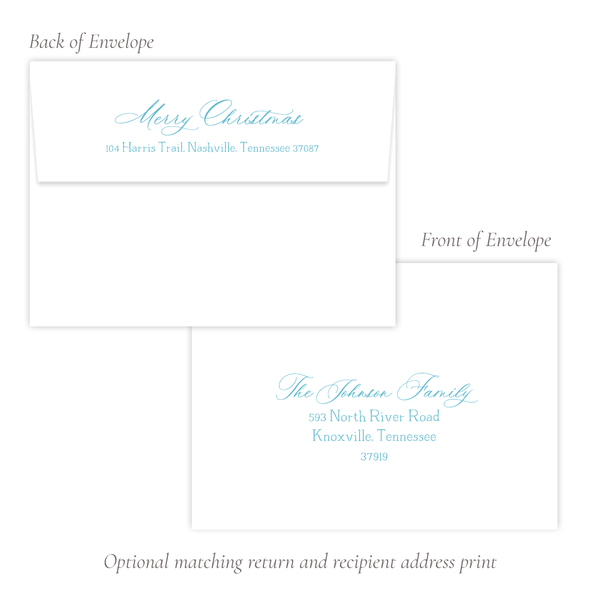 Powell Ornament Teal Christmas Card