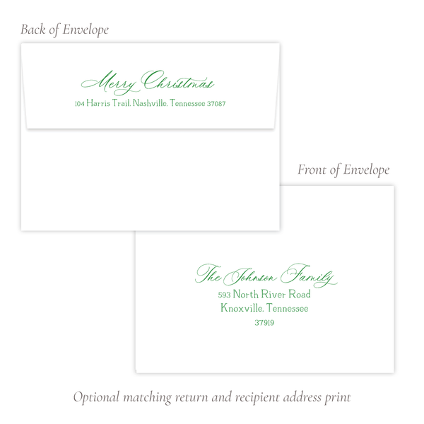 Powell Ornament Red and Green Christmas Card