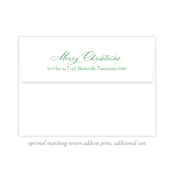 Powell Ornament Red and Green Christmas Card