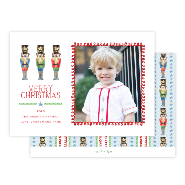 Stars and Nutcrackers Landscape Christmas Card
