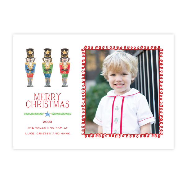 Stars and Nutcrackers Landscape Christmas Card