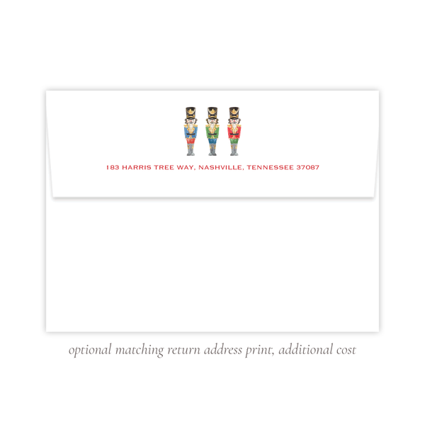 Stars and Nutcrackers Landscape Border Christmas Card