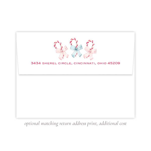 Sweet Treats Blue and Pink Christmas Card Portrait