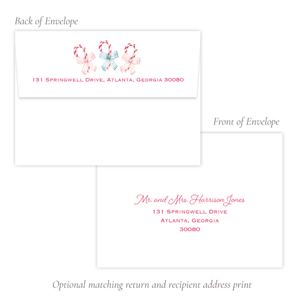 Sweet Treats Blue and Pink Christmas Card Portrait