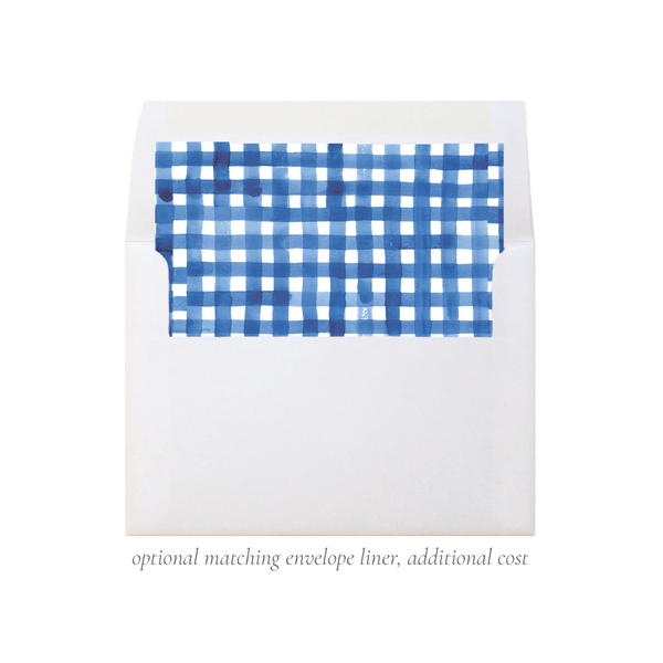 Thompson Lane Blue Gingham Landscape Christmas Card