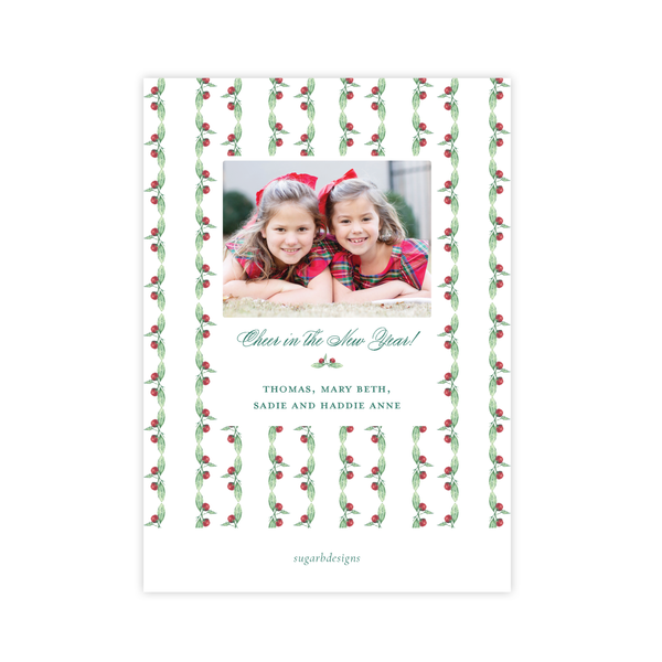 Warne Wreath Border Portrait Christmas Card