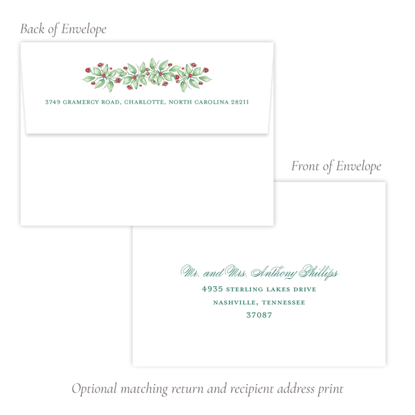 Warne Wreath Monogram Christmas Card Portrait