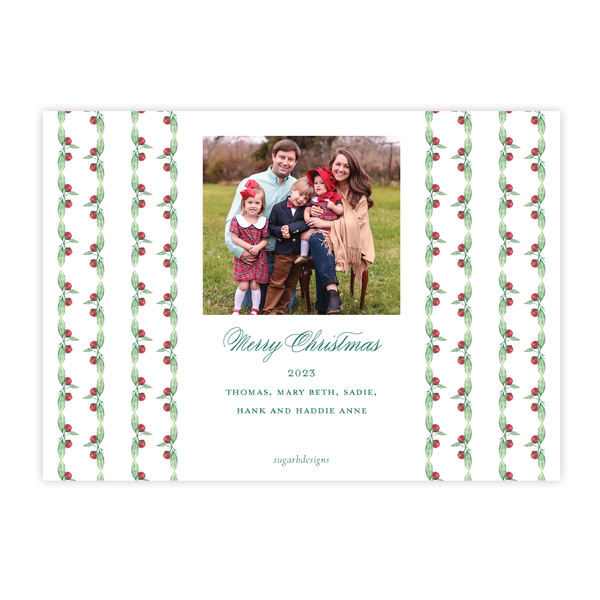 Warne Wreath Full Floral Landscape Christmas Card