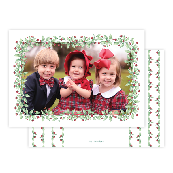 Warne Wreath Full Floral Landscape Christmas Card