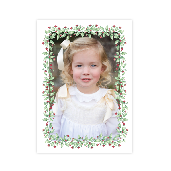 Warne Wreath Full Floral Portrait Christmas Card