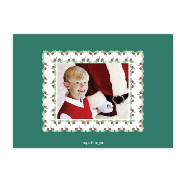 Warne Wreath Monogram Christmas Card Landscape
