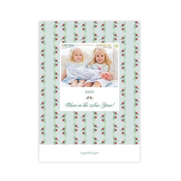 Warne Wreath Monogram Christmas Card Portrait