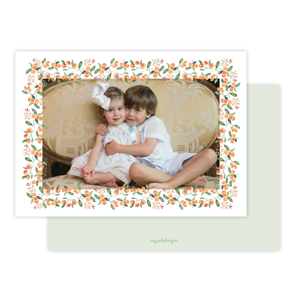 Winter Citrus Christmas Card Landscape White