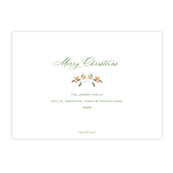 Winter Citrus Christmas Card Landscape