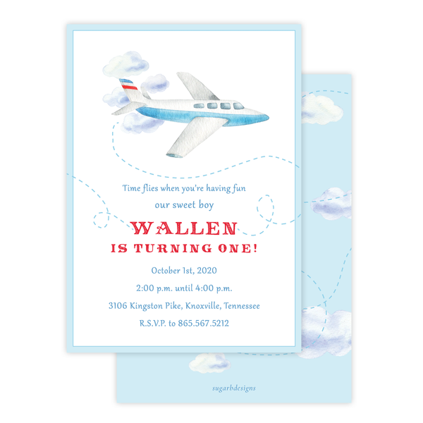 Airplane Birthday Invitation