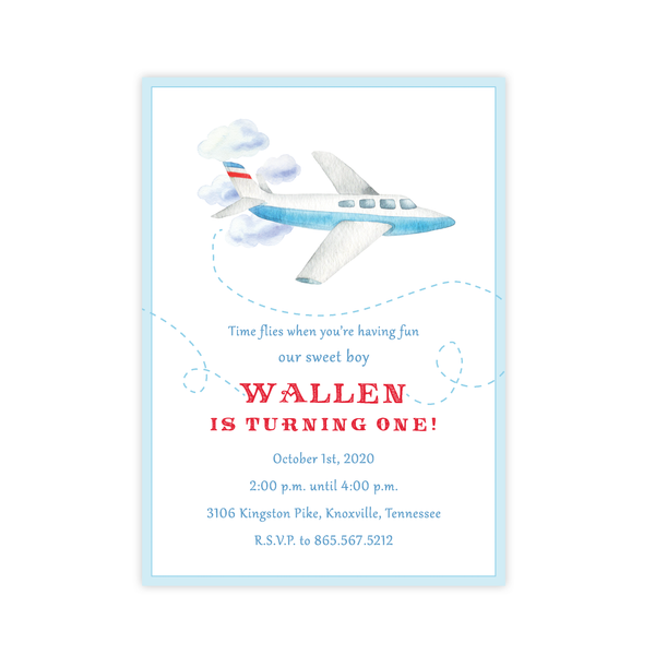 Airplane Birthday Invitation