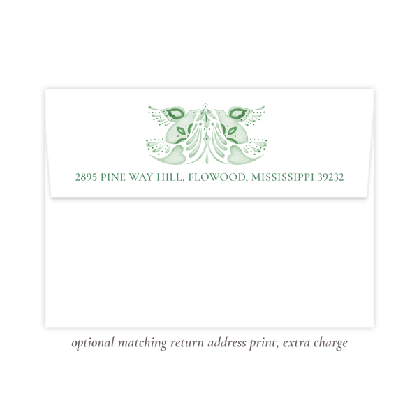 Alleluia Bird Green Vertical Two Photo Christmas Card
