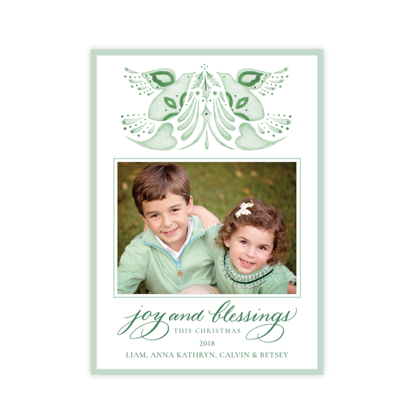 Alleluia Bird Green Change of Address Christmas Card