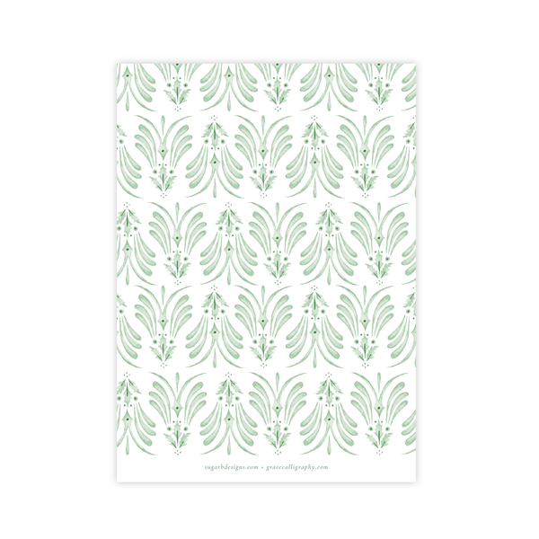 Alleluia Bird Green Vertical Christmas Card