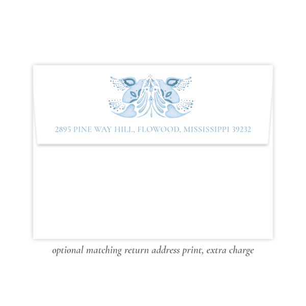 Alleluia Bird Blue Vertical Christmas Card