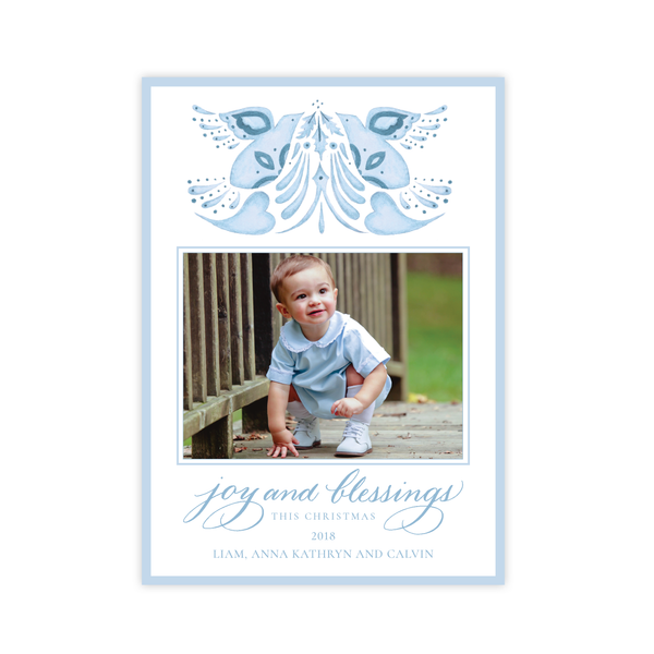 Alleluia Bird Blue Change of Address Christmas Card
