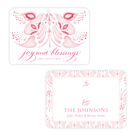 Alleluia Pink 4 Bar Christmas Gift Tag