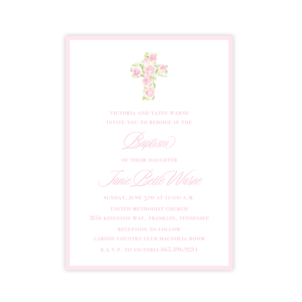 Anna's Cross Baptism Invitation