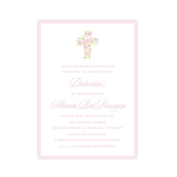 Anna's Cross Dedication Invitation