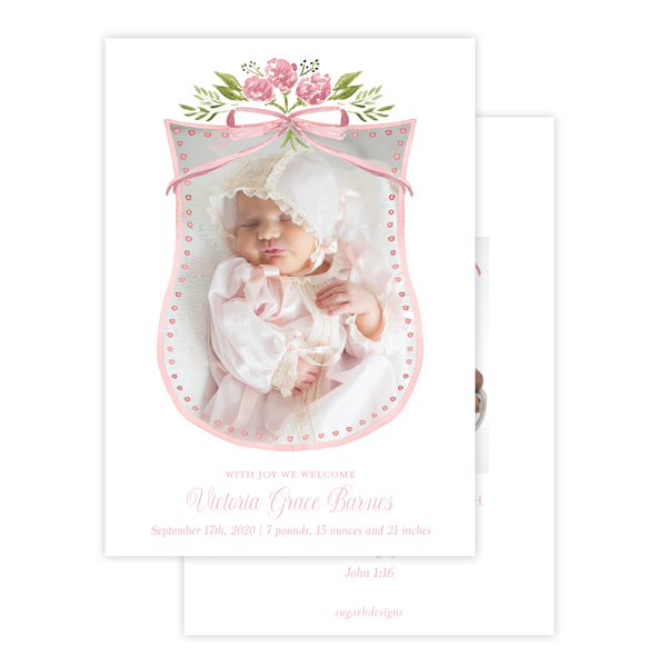 Arabella Pink Birth Announcement