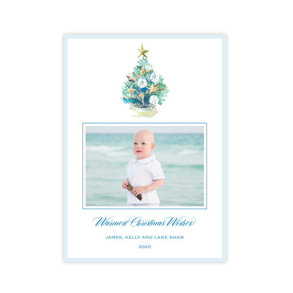 Beach Tree Christmas Card Portrait