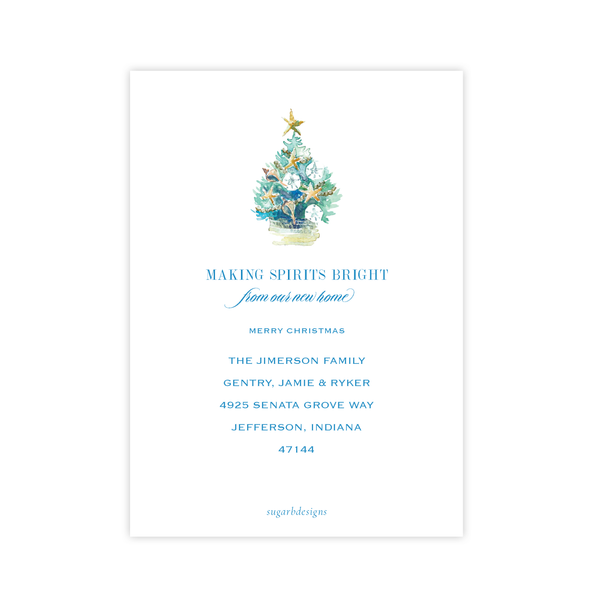 Beach Tree Change of Address Christmas Card