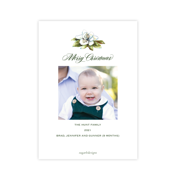 Branon Magnolia Christmas Card Portrait
