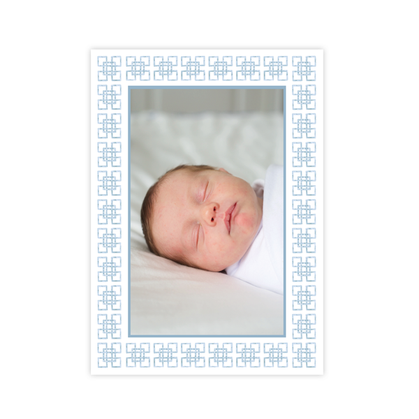 Bamboo Belle Blue Birth Announcement Christmas Card